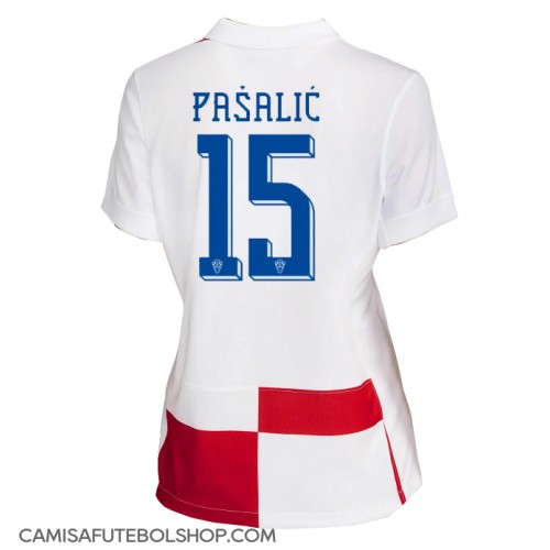 Camisa de time de futebol Croácia Mario Pasalic #15 Replicas 1º Equipamento Feminina Europeu 2024 Manga Curta